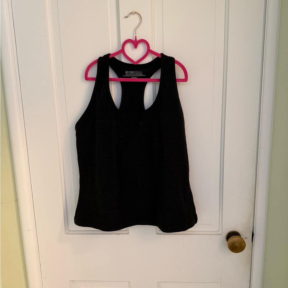 Black Athletic Crop Tank Top